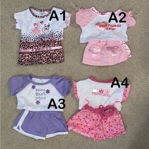 Set of 4, Build-A-Bear 2-piece Outfits